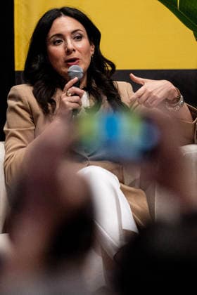September 24, 2026 Gina Hinojosa, State Representative (D-Austin), running for Governor of Texas in 2026, speaking at The Texas Tribune Festival about her vision for Texas and what it would take to turn the state blue St. Davids Episcopal Church, Austin, Texas, CSM, Austin, United States of America  - ZUMAc04_ 1083717907st Copyright: xMarioxCantux