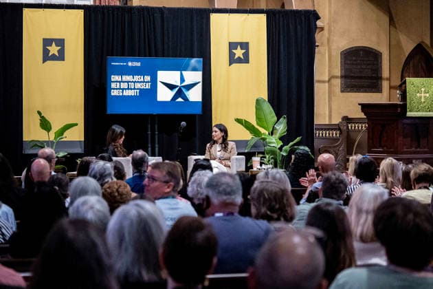 September 24, 2026 Gina Hinojosa, State Representative (D-Austin), running for Governor of Texas in 2026, speaking at The Texas Tribune Festival about her vision for Texas and what it would take to turn the state blue St. Davids Episcopal Church, Austin, Texas, CSM, Austin, United States of America  - ZUMAc04_ 1083717949st Copyright: xMarioxCantux