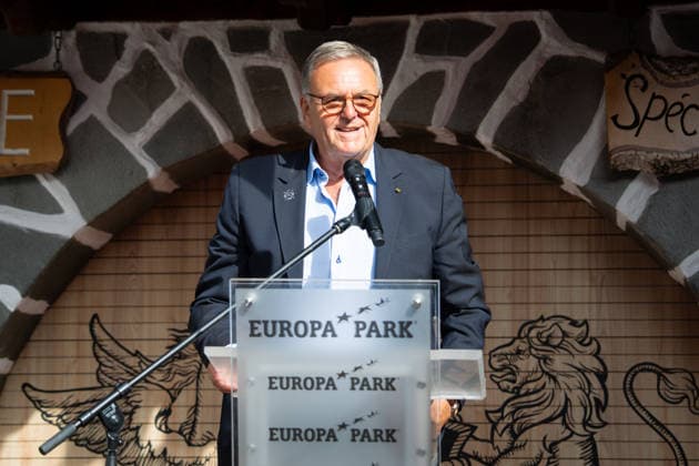 Europa-Park, Rust, Swiss-themed area, Valais Village, official opening of the Emil Hüüsli, Emil Steinberger, Emil s Stage World, exhibition, Swiss artist, comedian, actor, lifetime achievement, entertainment, culture, amusement park, new attraction, tourism, symbolic photo of Roland Mack, Rust, Europa-Park, Baden-Württemberg, Germany Copyright: xFINLEYxMÖRCHx