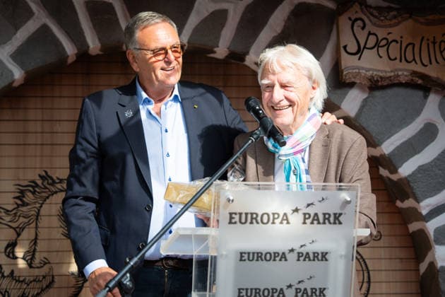 Europa-Park, Rust, Swiss-themed area, Valais Village, official opening of the Emil Hüüsli, Emil Steinberger, Emil s Stage World, exhibition, Swiss artist, comedian, actor, lifetime achievement, entertainment, culture, amusement park, new attraction, tourism, symbolic photo of Roland Mack, Rust, Europa-Park, Baden-Württemberg, Germany Copyright: xFINLEYxMÖRCHx