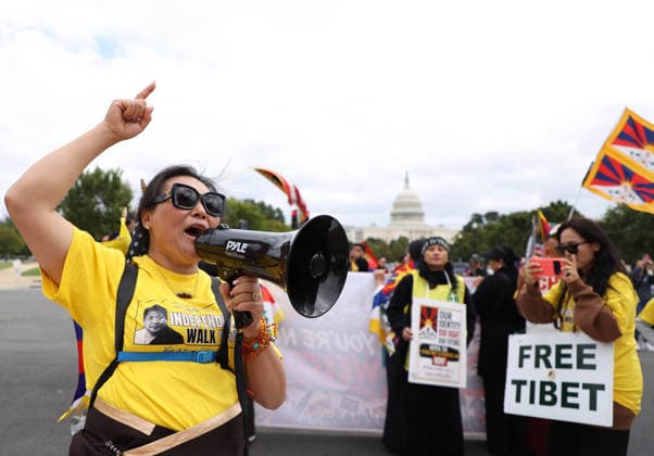 September 24, 2026, Washington, District Of Columbia, USA: Demonstrators from the Free Tibet movement protest against Chinese President Xi Jinping s state visit in Washington, DC, as they march toward the US Capitol on September 24, 2026. President Xi is on a State visit to the United States from September 23 to 25. Washington USA - ZUMAs337 20260924_znp_s337_018 Copyright: xGentxShkullakux