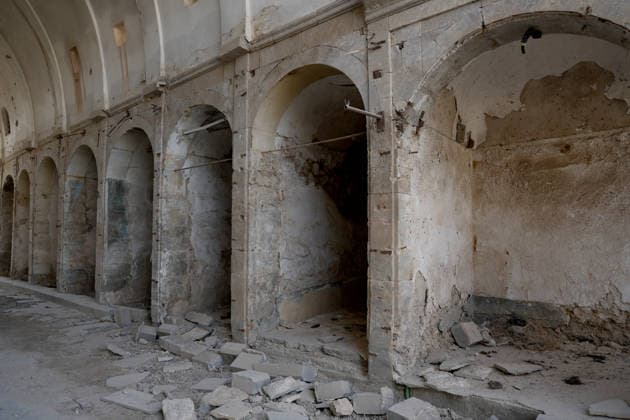 Damaged historical structures in Deir ez-Zor province, bearing the scars of the war in Syria DEIR EZ-ZOR, SYRIA - SEPTEMBER 24: General view of the destruction caused by military bombardments during the Syrian civil war in the area housing the historic Ottoman-era Al-Omari Mosque and Ottoman Covered Bazaar in Deir ez-Zor, Syria, on September 24, 2026. The historic structures were largely destroyed in the attacks. Abdulrhman El Ali Anadolu Deir ez-Zor Syria. Editorial use only. Please get in touch for any other usage.  Copyright: x2026xAnadoluxAbdulrhmanxElxAlix
