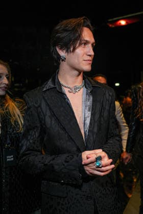 IPA88927560 - Milan, Milan Women™s Fashion Week Spring Summer 2027 - Women™s Fashion, Spring Summer 2027 - Cavalli fashion show - front row Pictured: Chase Hudson  Copyright: xRiccardoxGIordanox xRiccardoxGiordano IPAx IPA88927560