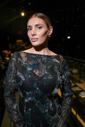 IPA88927348 - Milan, Milan Women™s Fashion Week Spring Summer 2027 - Women™s Fashion, Spring Summer 2027 - Cavalli fashion show - front row Pictured: Cristina Musacchio  Copyright: xRiccardoxGIordanox xRiccardoxGiordano IPAx IPA88927348
