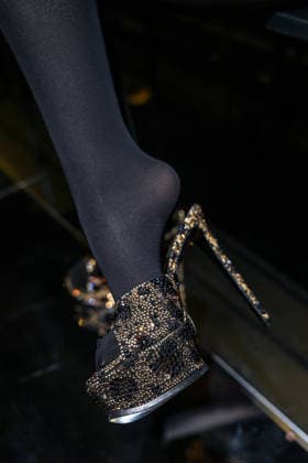 IPA88927399 - Milan, Milan Women™s Fashion Week Spring Summer 2027 - Women™s Fashion, Spring Summer 2027 - Cavalli fashion show - front row In the photo: a close-up of the shoe worn by Anna Pepe  Copyright: xRiccardoxGIordanox xRiccardoxGiordano IPAx IPA88927399