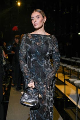 IPA88927347 - Milan, Milan Women™s Fashion Week Spring Summer 2027 - Women™s Fashion, Spring Summer 2027 - Cavalli fashion show - front row Pictured: Cristina Musacchio  Copyright: xRiccardoxGIordanox xRiccardoxGiordano IPAx IPA88927347