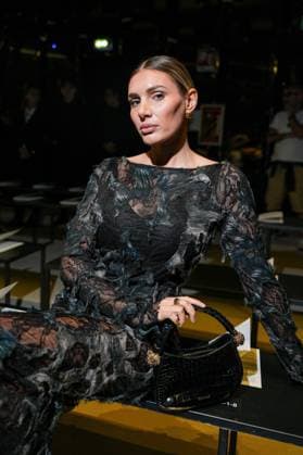 IPA88927350 - Milan, Milan Women™s Fashion Week Spring Summer 2027 - Women™s Fashion, Spring Summer 2027 - Cavalli fashion show - front row Pictured: Cristina Musacchio  Copyright: xRiccardoxGIordanox xRiccardoxGiordano IPAx IPA88927350