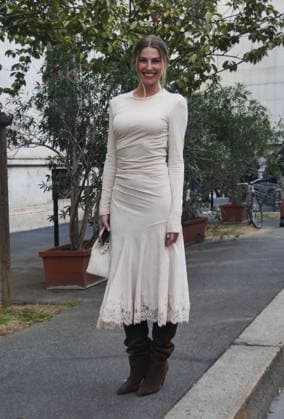 IPA88927202 - Milan, Milan Women s Fashion Week: Spring Summer 2026 2027 - Women s Fashion, Spring Summer 2026–2027, Alberta Ferretti fashion show—Pictured: Sara Pagliaroli  Copyright: xLucaxPontix xLucaPonti IpaAgencyx IPA88927202