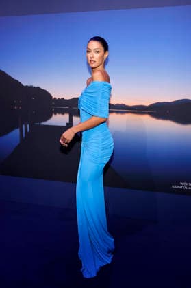 Host Rebecca Mir at the launch of Guerlain s new fragrance, L Heure Bleue, at Lofthouse in Düsseldorf, September 24, 2026, North Rhine-Westphalia, Germany Copyright: xChristophxHardtx