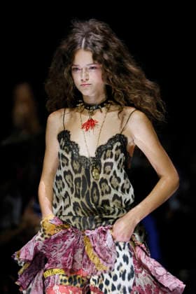 MFW Spring Summer 2027 Roberto Cavalli Runway MP MILAN, ITALY - SEPTEMBER 24: a model walks the catwalk of Roberto Cavalli fashion show catwalk during the Milan Fashion Week - Womenswear Spring Summer 2027 on September 24, 2026 in Milan, Italy. Photo by Marco Piovanotto Abacapress.com Milan Italy  Copyright: xPiovanottoxMarco ABACAx
