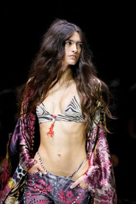 MFW Spring Summer 2027 Roberto Cavalli Runway MP MILAN, ITALY - SEPTEMBER 24: a model walks the catwalk of Roberto Cavalli fashion show catwalk during the Milan Fashion Week - Womenswear Spring Summer 2027 on September 24, 2026 in Milan, Italy. Photo by Marco Piovanotto Abacapress.com Milan Italy  Copyright: xPiovanottoxMarco ABACAx