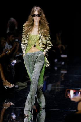 MFW Spring Summer 2027 Roberto Cavalli Runway MP MILAN, ITALY - SEPTEMBER 24: a model walks the catwalk of Roberto Cavalli fashion show catwalk during the Milan Fashion Week - Womenswear Spring Summer 2027 on September 24, 2026 in Milan, Italy. Photo by Marco Piovanotto Abacapress.com Milan Italy  Copyright: xPiovanottoxMarco ABACAx