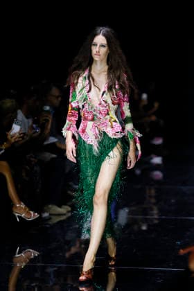 MFW Spring Summer 2027 Roberto Cavalli Runway MP MILAN, ITALY - SEPTEMBER 24: a model walks the catwalk of Roberto Cavalli fashion show catwalk during the Milan Fashion Week - Womenswear Spring Summer 2027 on September 24, 2026 in Milan, Italy. Photo by Marco Piovanotto Abacapress.com Milan Italy  Copyright: xPiovanottoxMarco ABACAx