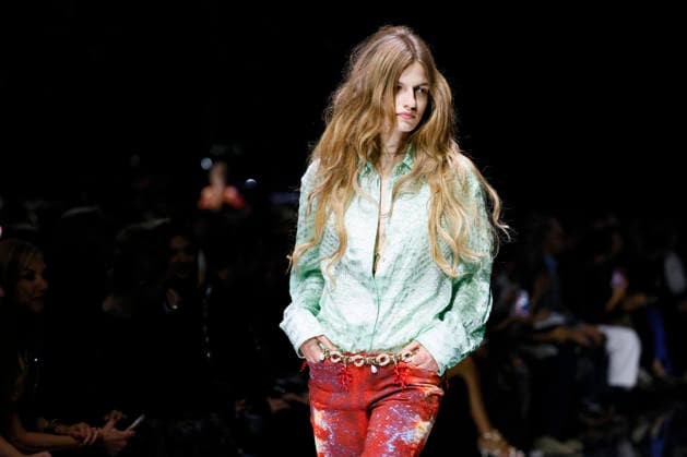 MFW Spring Summer 2027 Roberto Cavalli Runway MP MILAN, ITALY - SEPTEMBER 24: a model walks the catwalk of Roberto Cavalli fashion show catwalk during the Milan Fashion Week - Womenswear Spring Summer 2027 on September 24, 2026 in Milan, Italy. Photo by Marco Piovanotto Abacapress.com Milan Italy  Copyright: xPiovanottoxMarco ABACAx