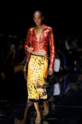 MFW Spring Summer 2027 Roberto Cavalli Runway MP MILAN, ITALY - SEPTEMBER 24: a model walks the catwalk of Roberto Cavalli fashion show catwalk during the Milan Fashion Week - Womenswear Spring Summer 2027 on September 24, 2026 in Milan, Italy. Photo by Marco Piovanotto Abacapress.com Milan Italy  Copyright: xPiovanottoxMarco ABACAx