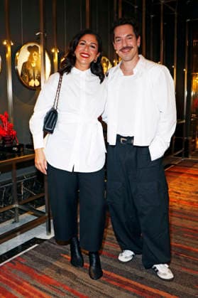 Tülin Sezgin and Nico Stank at the presentation of Riccardo Simonetti’s book *When Is a Man a Man?* at The Ritz-Carlton Hotel Berlin, September 24, 2026 Foto:xA.xBuggex xFuturexImagex simonetti_6907
