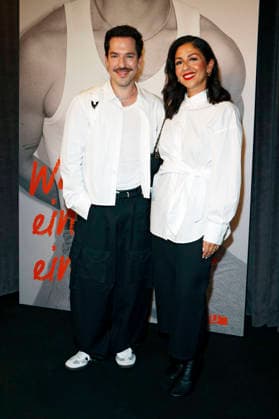 Nico Stank and Tülin Sezgin at the presentation of Riccardo Simonetti’s book *Wann ist ein Mann ein Mann* at The Ritz-Carlton Hotel Berlin, September 24, 2026 Foto:xA.xBuggex xFuturexImagex simonetti_6908