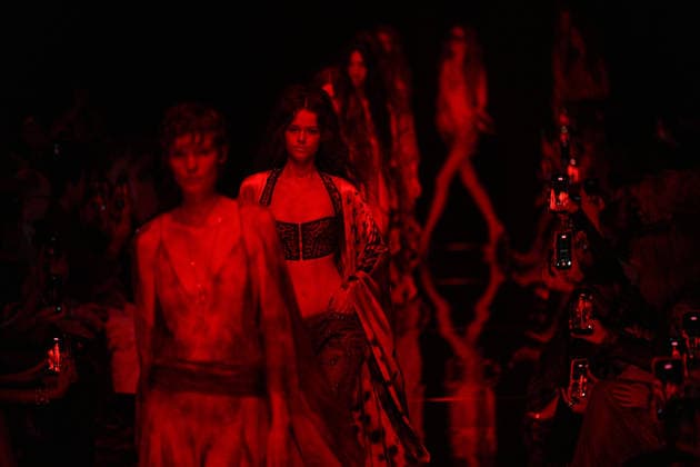 IPA88928833 - Milan, Milan Women™s Fashion Week Spring Summer 2027 - Women™s Fashion, Spring Summer 2027 - Cavalli fashion show - runway in the photo: Model  Copyright: xRiccardoxGIordanox xRiccardoxGiordano IPAx IPA88928833