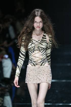 IPA88928812 - Milan, Milan Women™s Fashion Week Spring Summer 2027 - Women™s Fashion, Spring Summer 2027 - Cavalli fashion show - runway in the photo: Model  Copyright: xRiccardoxGIordanox xRiccardoxGiordano IPAx IPA88928812