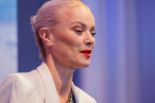 September 24, 2026, Düsseldorf: Franziska Knuppe on the Blue Carpet at the launch of the new Guerlain L™Heure Bleue Eau de Parfum at the Lofthouse in Düsseldorf. Lofthouse, Reisholzer Werftstraße, North Rhine-Westphalia, Germany