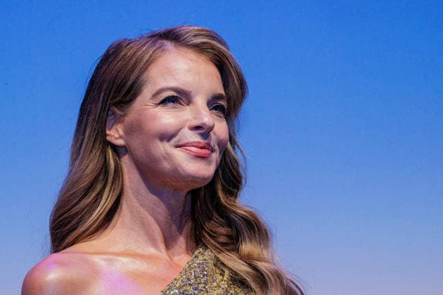 September 24, 2026, Düsseldorf: Yvonne Catterfeld on the Blue Carpet at the launch of the new Guerlain L™Heure Bleue Eau de Parfum at the Lofthouse in Düsseldorf, Lofthouse, Reisholzer Werftstraße, North Rhine-Westphalia, Germany
