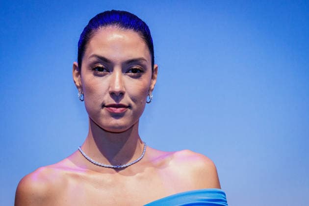 September 24, 2026, Düsseldorf: Rebecca Mir on the Blue Carpet at the launch of the new Guerlain L™Heure Bleue Eau de Parfum at the Lofthouse in Düsseldorf, Lofthouse, Reisholzer Werftstraße, North Rhine-Westphalia, Germany