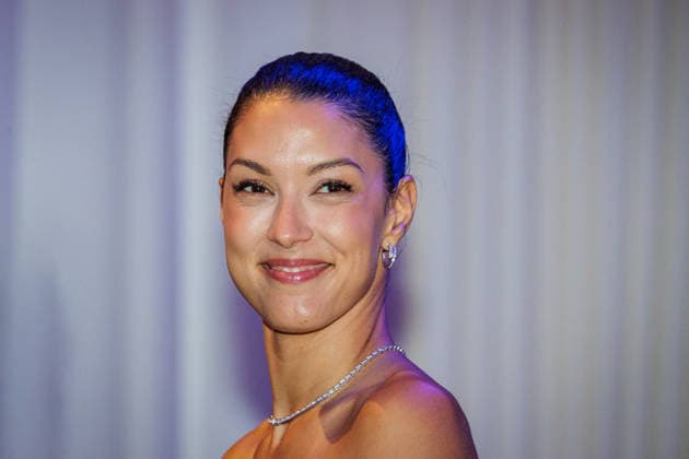 September 24, 2026, Düsseldorf: Rebecca Mir on the Blue Carpet at the launch of the new Guerlain L™Heure Bleue Eau de Parfum at the Lofthouse in Düsseldorf, Lofthouse, Reisholzer Werftstraße, North Rhine-Westphalia, Germany