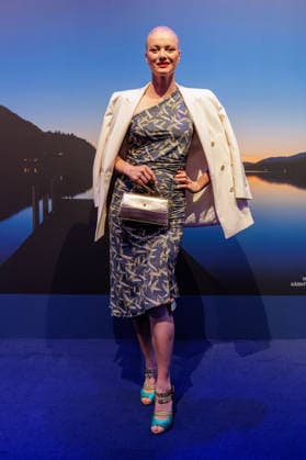 September 24, 2026, Düsseldorf: Franziska Knuppe on the Blue Carpet at the launch of the new Guerlain L’Heure Bleue Eau de Parfum at the Lofthouse in Düsseldorf, Lofthouse, Reisholzer Werftstraße, North Rhine-Westphalia, Germany