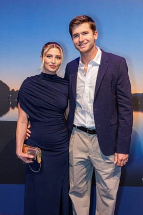September 24, 2026, Düsseldorf Luna Schweiger and Lucas Wenz on the Blue Carpet at the launch of the new Guerlain L™Heure Bleue Eau de Parfum at the Lofthouse in Düsseldorf, Reisholzer Werftstraße, North Rhine-Westphalia, Germany
