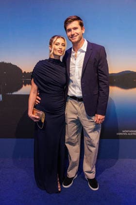 September 24, 2026, Düsseldorf Luna Schweiger and Lucas Wenz on the Blue Carpet at the launch of the new Guerlain L™Heure Bleue Eau de Parfum at the Lofthouse in Düsseldorf, Reisholzer Werftstraße, North Rhine-Westphalia, Germany