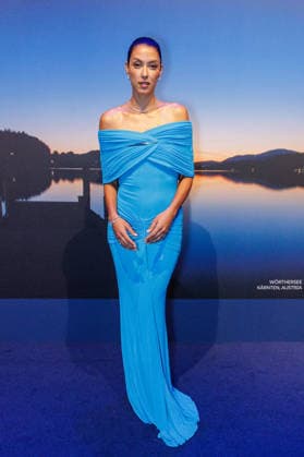 September 24, 2026, Düsseldorf: Rebecca Mir on the Blue Carpet at the launch of the new Guerlain L™Heure Bleue Eau de Parfum at the Lofthouse in Düsseldorf, Lofthouse, Reisholzer Werftstraße, North Rhine-Westphalia, Germany