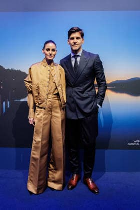 September 24, 2026, Düsseldorf Olivia Palermo and Johannes Hübl on the Blue Carpet at the launch of the new Guerlain L™Heure Bleue Eau de Parfum at the Lofthouse in Düsseldorf, Reisholzer Werftstraße, North Rhine-Westphalia, Germany