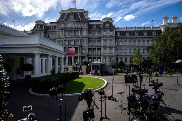 Cameras and lights are seen around the West Wing before the State Dinner with President Donald Trump and and Chinese President Xi Jinping at the White House in Washington DC on Thursday, September 24, 2026. Xi is on a three-day state visit to the U.S. and will hold talks with U.S. officials on tariffs, AI, and other issues.  WAP20260924734c BONNIExCASH