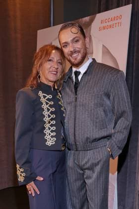 Riccardo Simonetti Book Launch: Anna Simonetti, Riccardo Simonetti. Riccardo Simonetti presents his fifth book, When Is a Man a Man? , at The Ritz-Carlton, Berlin, on September 24, 2026. Copyright: xEventpress Kratschx