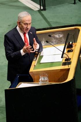 September 24, 2026, New York City, United States of America: NEW YORK, UNITED STATES, SEPTEMBER 24, 2026: Delegates leave the United Nations General Assembly hall as Israeli Prime Minister Benjamin Netanyahu takes the podium to address the 81st session of the UN General Assembly at UN Headquarters in New York. Dozens of delegates walked out as Netanyahu began his speech, while others in the chamber booed and supporters applauded, prompting repeated calls for order from the presiding officer. Netanyahu criticized those who left the hall before continuing his address. New York City United States of America  - ZUMAq101 20260924_zna_q101_174 Copyright: xCatherinexMansox