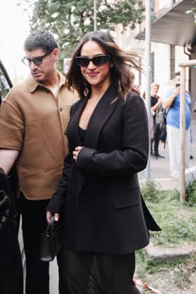 IPA88935564 - Milan, Arrivals at the Max Mara fashion show during Milan Fashion Week Women s Collection Spring Summer 2027 - Women s Fashion, Spring Summer 2027. Pictured: Adria Arjona  Copyright: xAlessandroxBremecx xx IPA88935564