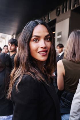 IPA88935594 - Milan, Arrivals at the Max Mara fashion show during Milan Fashion Week Women s Collection Spring Summer 2027 - Women s Fashion, Spring Summer 2027. Pictured: Adria Arjona  Copyright: xAlessandroxBremecx xx IPA88935594