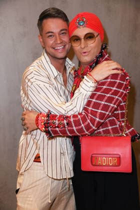 Julian F. M. Stöckel with his friend Marcell Damaschke at the CODE RED BY TK MAXX STORE REOPENING at Alexanderplatz in Berlin on September 24, 2026