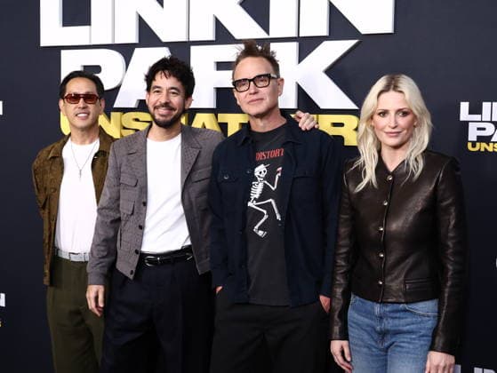 World Premiere Of Trafalgar Releasing s Linkin Park: Unshatter Joseph Hahn, Mike Shinoda, Mark Hoppus and Emily Armstrong at the World Premiere Of Trafalgar Releasing s Linkin Park: Unshatter held at the AMC The Grove 14 on September 24, 2026 in Beverly Grove, Los Angeles, California, United States. Los Angeles California United States Copyright: xXavierxCollin ImagexPressxAgencyx