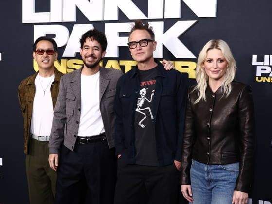 World Premiere Of Trafalgar Releasing s Linkin Park: Unshatter Joseph Hahn, Mike Shinoda, Mark Hoppus and Emily Armstrong at the World Premiere Of Trafalgar Releasing s Linkin Park: Unshatter held at the AMC The Grove 14 on September 24, 2026 in Beverly Grove, Los Angeles, California, United States. Los Angeles California United States Copyright: xXavierxCollin ImagexPressxAgencyx