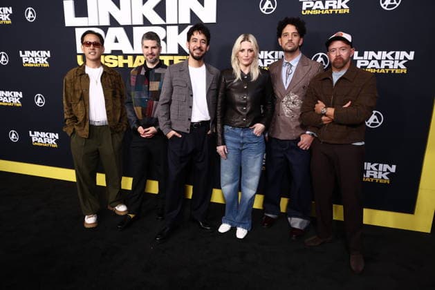 World Premiere Of Trafalgar Releasing s Linkin Park: Unshatter Joseph Hahn, Bradford Phillip Delson, Mike Shinoda, Emily Armstrong, Colin Brittain and Dave Farrell at the World Premiere Of Trafalgar Releasing s Linkin Park: Unshatter held at the AMC The Grove 14 on September 24, 2026 in Beverly Grove, Los Angeles, California, United States. Los Angeles California United States Copyright: xXavierxCollin ImagexPressxAgencyx