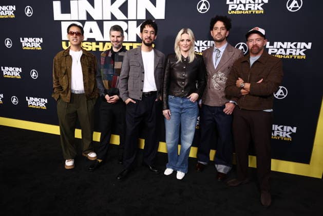 World Premiere Of Trafalgar Releasing s Linkin Park: Unshatter Joseph Hahn, Bradford Phillip Delson, Mike Shinoda, Emily Armstrong, Colin Brittain and Dave Farrell at the World Premiere Of Trafalgar Releasing s Linkin Park: Unshatter held at the AMC The Grove 14 on September 24, 2026 in Beverly Grove, Los Angeles, California, United States. Los Angeles California United States Copyright: xXavierxCollin ImagexPressxAgencyx