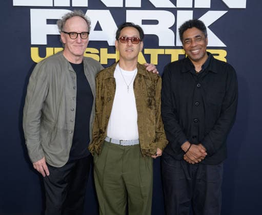 Linkin Park Unshatter Premiere - Los Angeles, USA LOS ANGELES, USA. September 24, 2026: Igor Kovalik, Joe Hahn & Bill Boyd at the premiere for Linkin Park: Unshatter at The Grove. Los Angeles CA USA  Copyright: xPaulxSmith Featureflashx