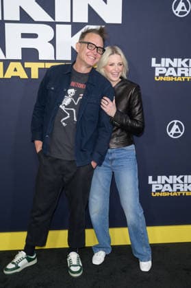 Linkin Park Unshatter Premiere - Los Angeles, USA LOS ANGELES, USA. September 24, 2026: Mark Hoppus & Emily Armstrong at the premiere for Linkin Park: Unshatter at The Grove. Los Angeles CA USA  Copyright: xPaulxSmith Featureflashx