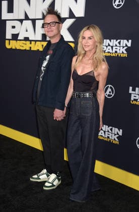 LOS ANGELES, CA -SEPTEMBER 24: Mark Hoppus and Skye Hoppus pictured at the Linking Park: Unshatter premiere at AMC The Grove 14 in Los Angeles, California. Copyright: xJefferyxMayer MediaPunchx