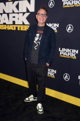LOS ANGELES, CA -SEPTEMBER 24: Mark Hoppus pictured at the Linkin Park: Unshatter premiere at AMC The Grove 14 in Los Angeles, California. Copyright: xJeffreyxMayer MediaPunchx