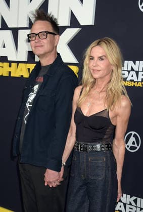 LOS ANGELES, CA -SEPTEMBER 24: Mark Hoppus and Skye Hoppus pictured at the Linkin Park: Unshatter premiere at AMC The Grove 14 in Los Angeles, California. Copyright: xJeffreyxMayer MediaPunchx
