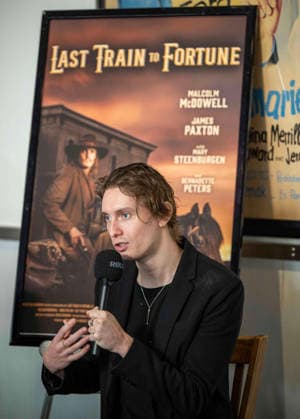 September 24, 2026, Dallas, Texas, U.S.A: JASON PAXTON (Son of the Late BILL PAXTON) in his starring roll as an Illiterate outlaw named JEDIDIAH DOOLEY, answering questions about his role in the Last Train to Fortune Dallas U.S.A  - ZUMAm147 20260924_zap_m147_007 Copyright: xHossxMcBainx