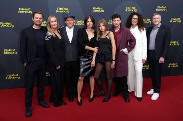Michal Englert, Malgorzata Szumowska, Christian Friedel, and Malika Rabahallah with the cast and crew of *The Idiots* at the festival opening, featuring the premiere of the film *The Idiots* at the 34th Filmfest Hamburg 2026 at Cinemaxx Dammtor in Hamburg, September 24, 2026 Foto:xgbrcix xFuturexImagex filmfest_hh_6780