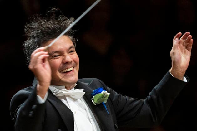 Opening concert of the 100th season of the Prague Radio Symphony Orchestra (SOCR) under the baton of its new chief conductor, Eliase Grandy, pictured, took place in Prague, Czech Republic, on September 24, 2026. (CTKxPhoto MichalxKamaryt) CTKPhotoP2026092410474  CTKPhotoP2026092410474